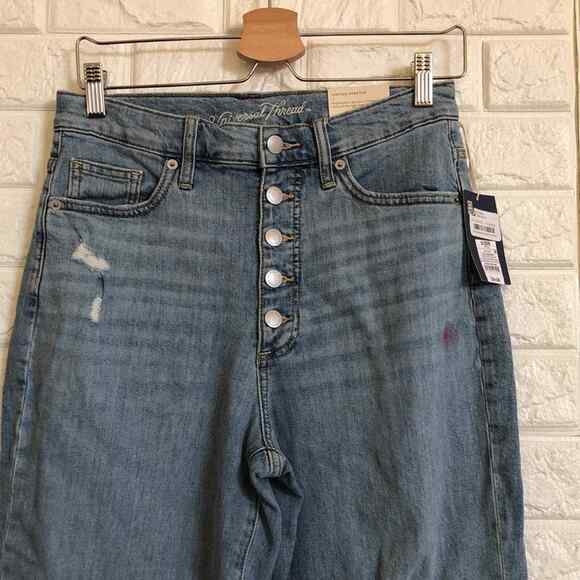 Universal thread‎ straight stretch high-rise button Blue Jeans Women’s Size 6 - Picture 3 of 7
